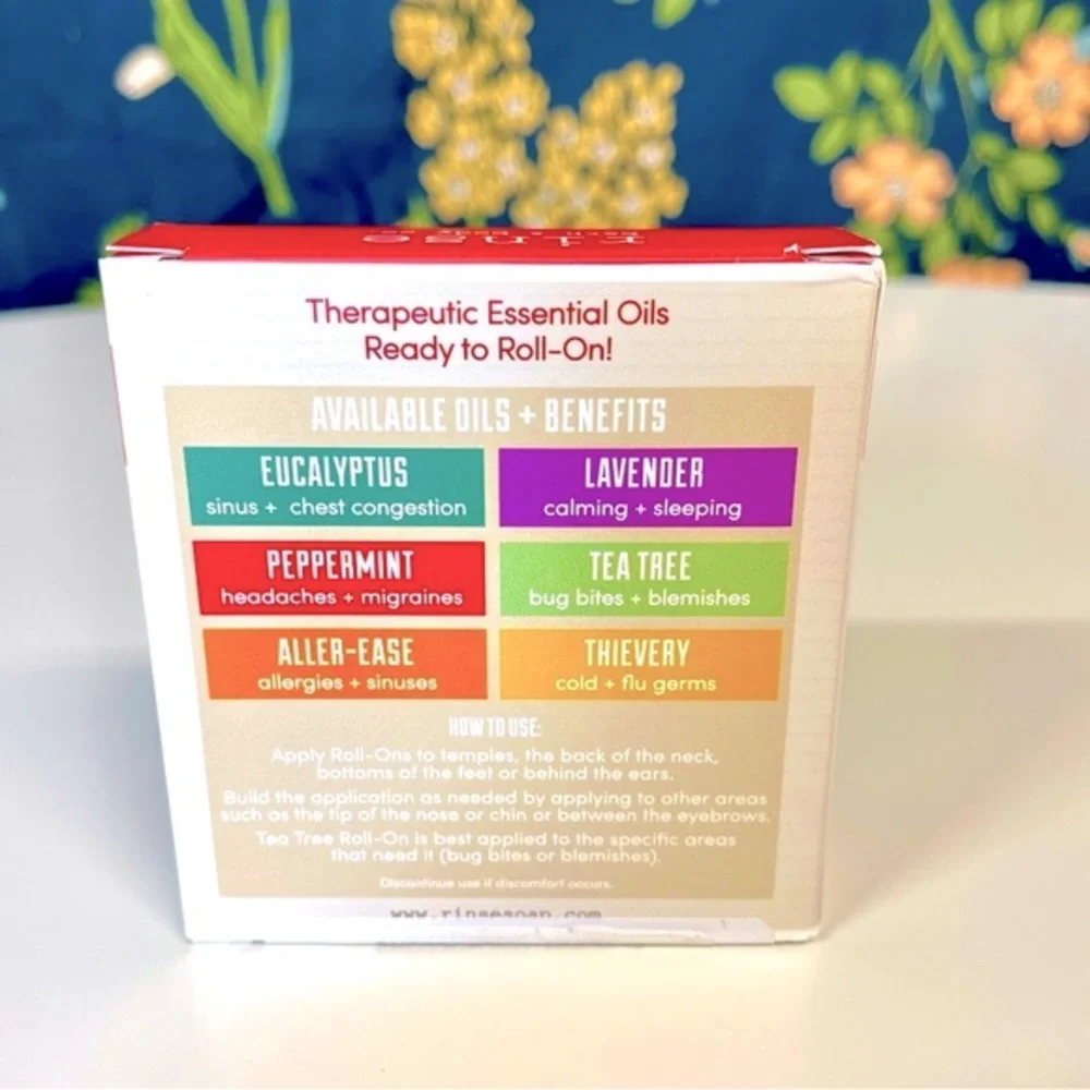 Rinse Bath & Body Co Essential Oil Roll On Set of 4 Aromatherapy NIB